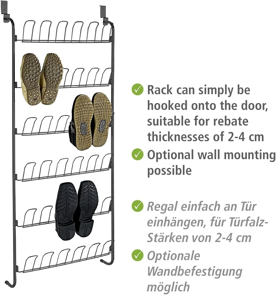 Tür-Schuhregal, Schwarz