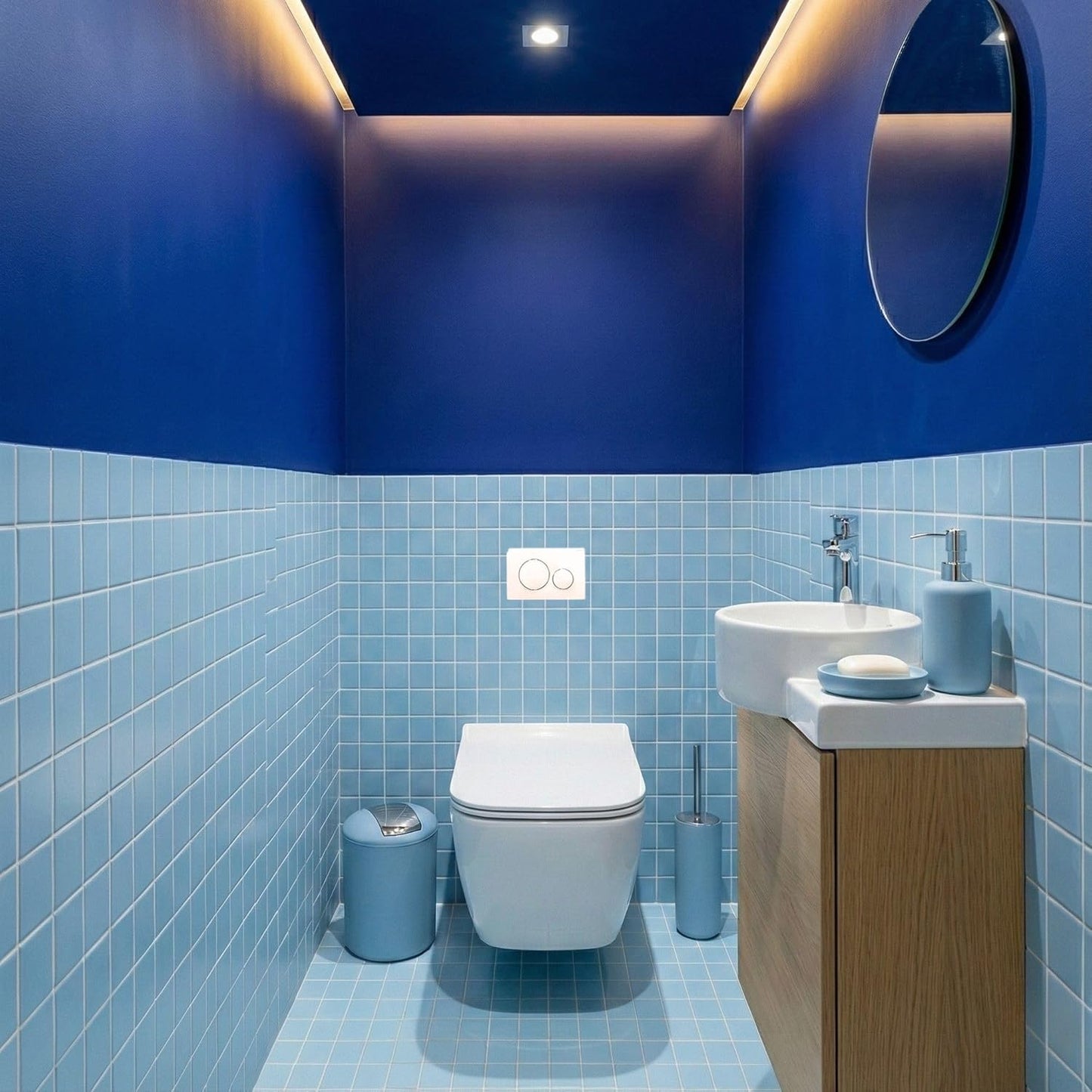 6-teiliges Badezimmer-Zubehörset, Hellblau