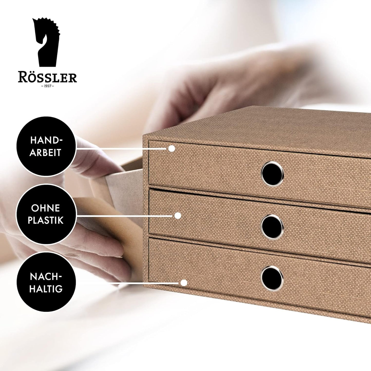 Schubladenbox Soho, Braun | Haselnuss