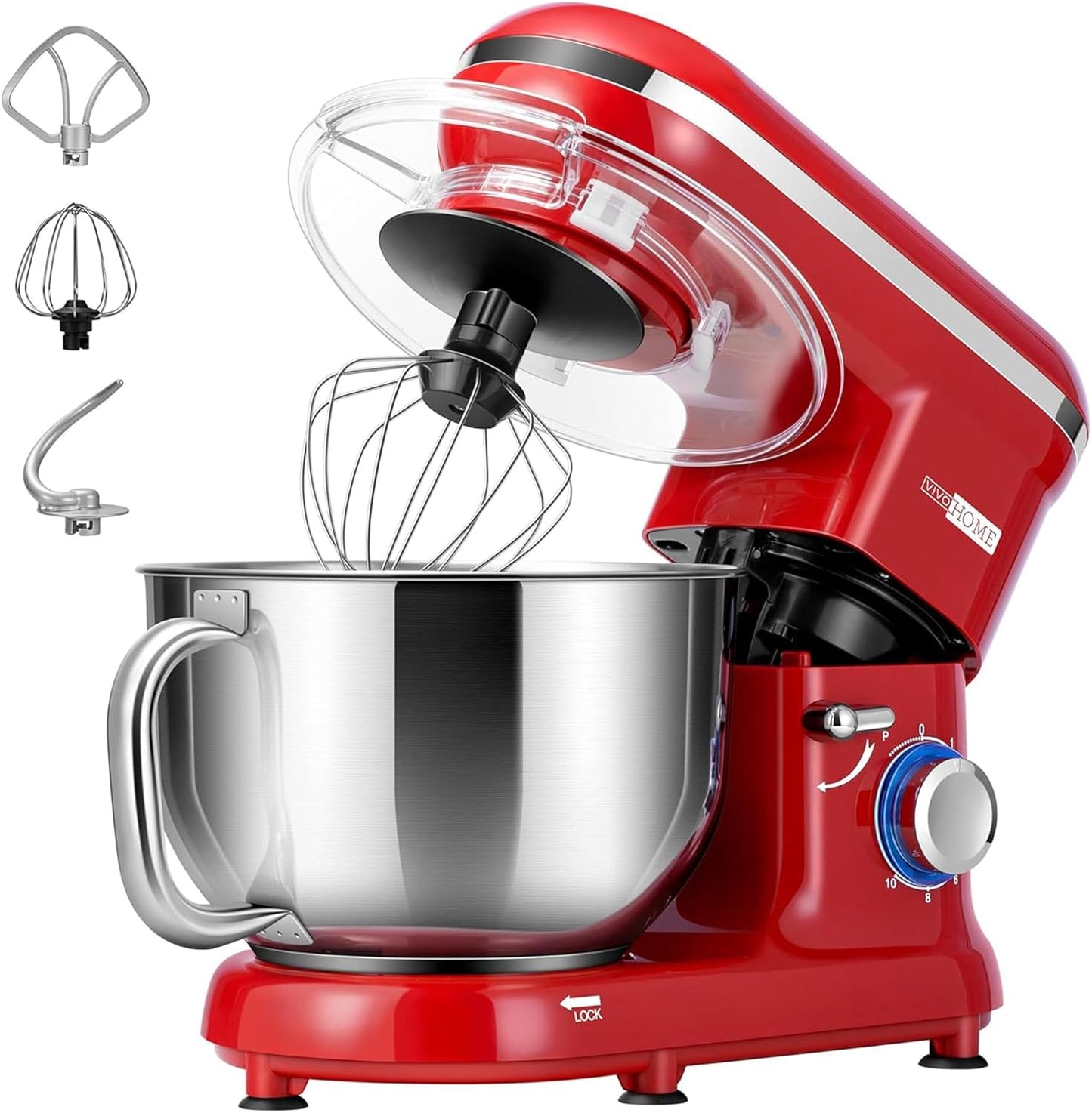 Küchenmaschine mit kippbarem Kopf, Rot