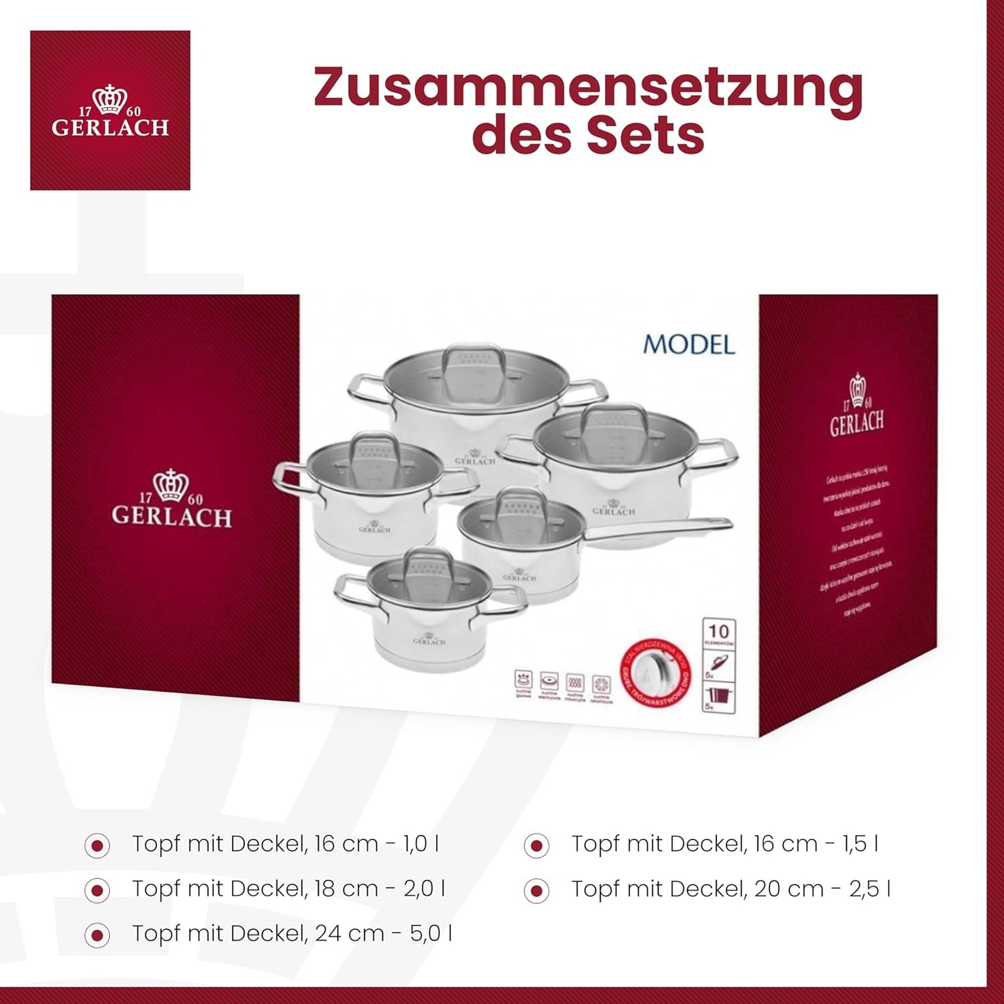 Induktionstopf-Set (5-teilig)