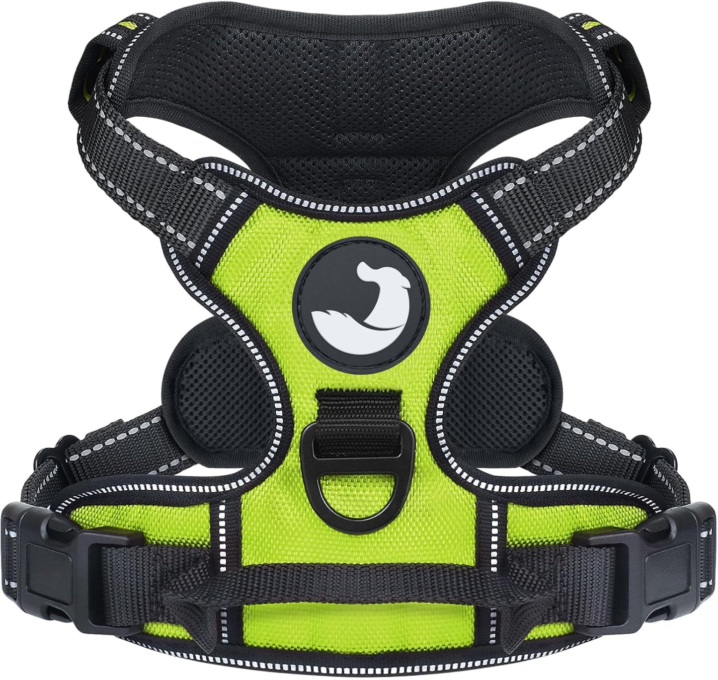 Reflektierendes Hundegeschirr, verstellbar mit Griff, S (1er Pack) Grün