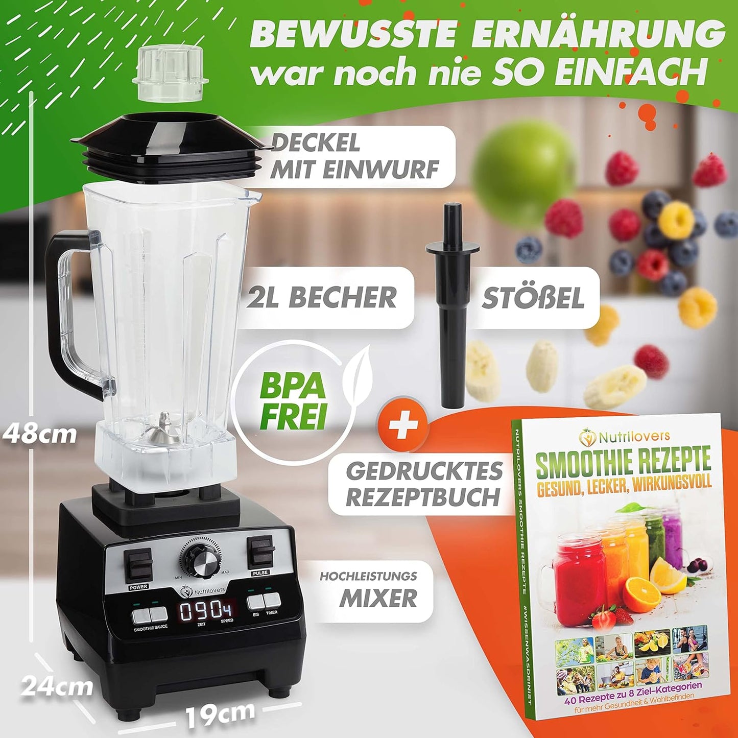 Hochleistungsmixer mit digitalem Timer, NUTRI-BLENDER MAX