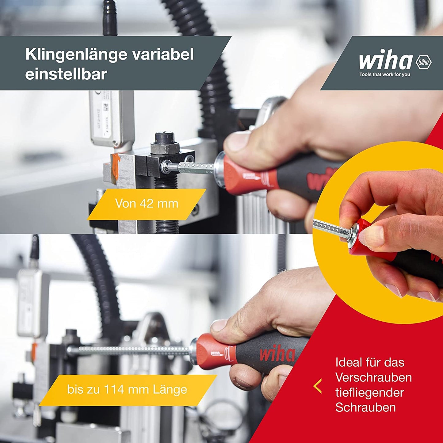 Schraubendreher mit Wechselklingen-Set SYSTEM 6, Set 11-tlg.: Schlitz, Phillips, Pozidriv, TORX, Sechskant