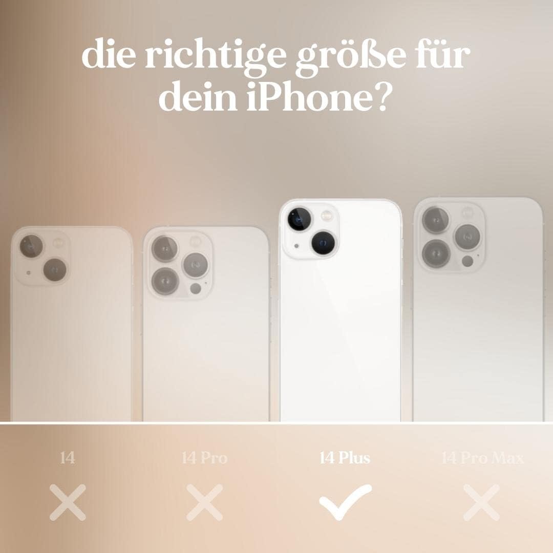 Nachhaltige iPhone 14 Plus Handykette mit Gurt, Taupe + Lanyard