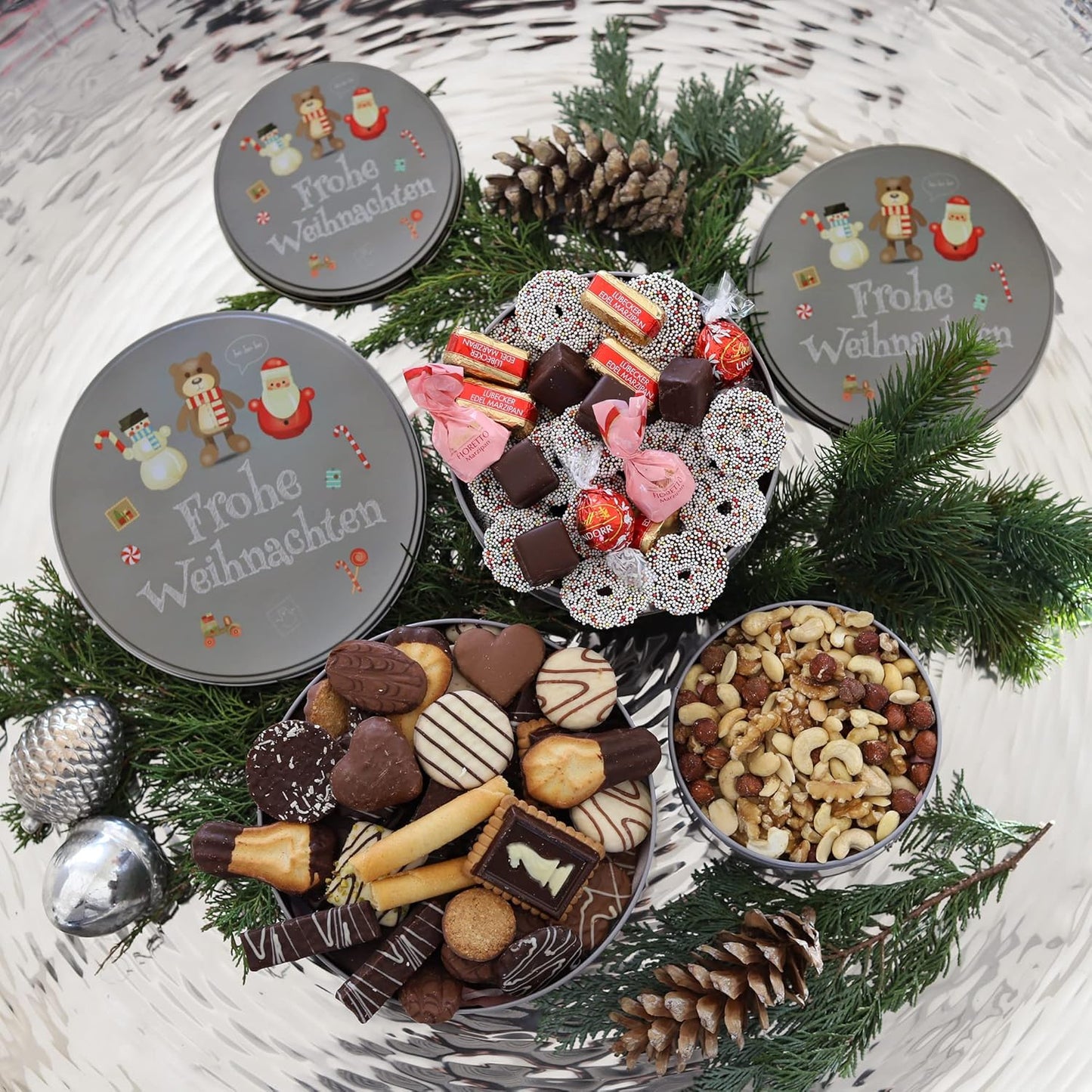 3er-Set Plätzchendosen, Frohe Weihnachten