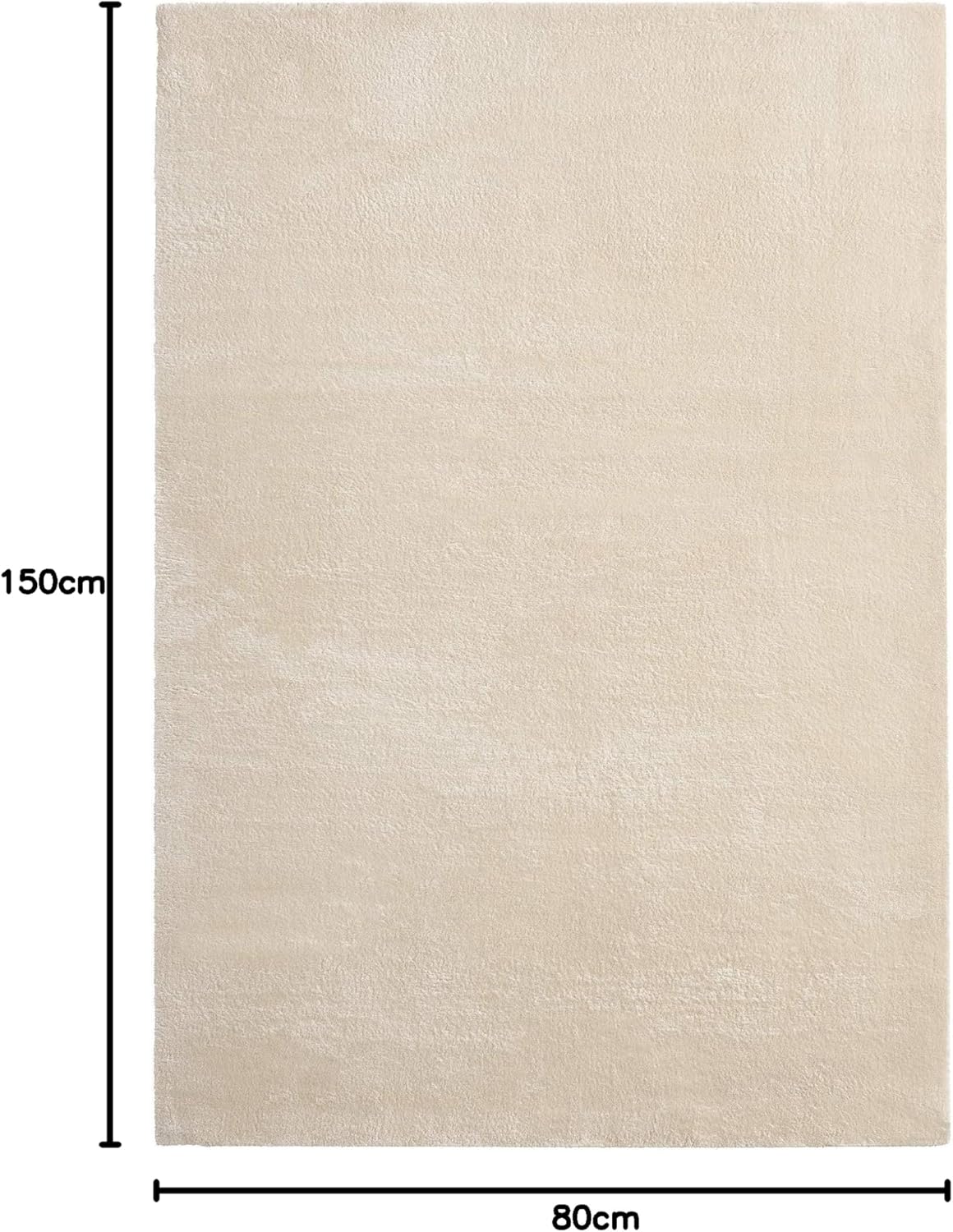 Relax Badezimmerteppich, rutschfest, flauschig und waschbar, 80 x 150 cm Beige