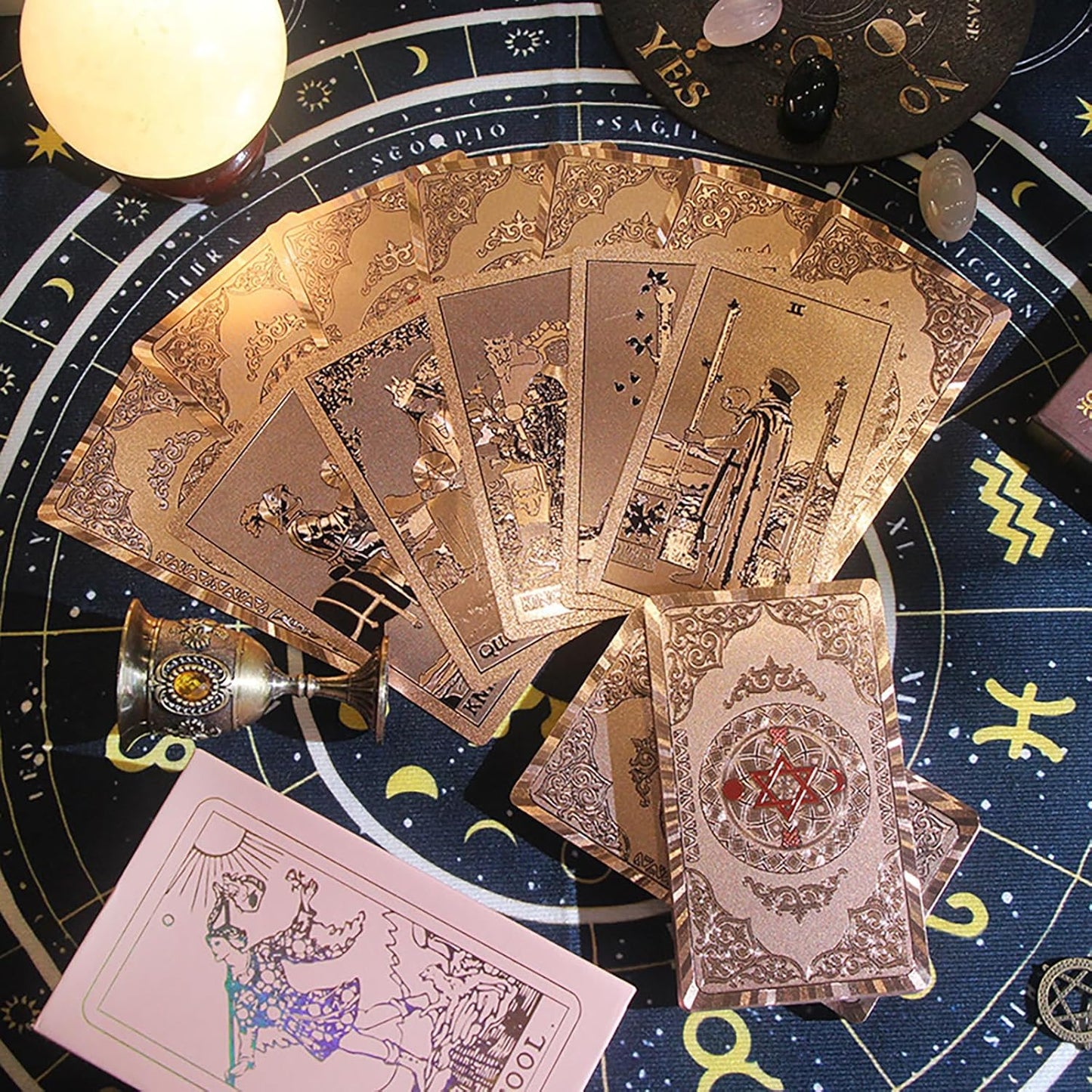 Tarotkarten-Set für Anfänger mit Buch, Pink Rosa