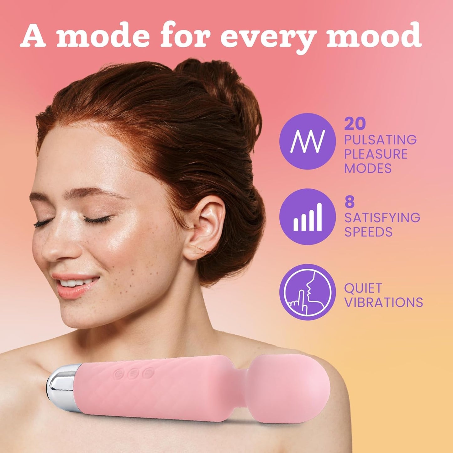 Vibrationsdildo mit 20 Mustern und 8 Geschwindigkeiten, Klein Pink