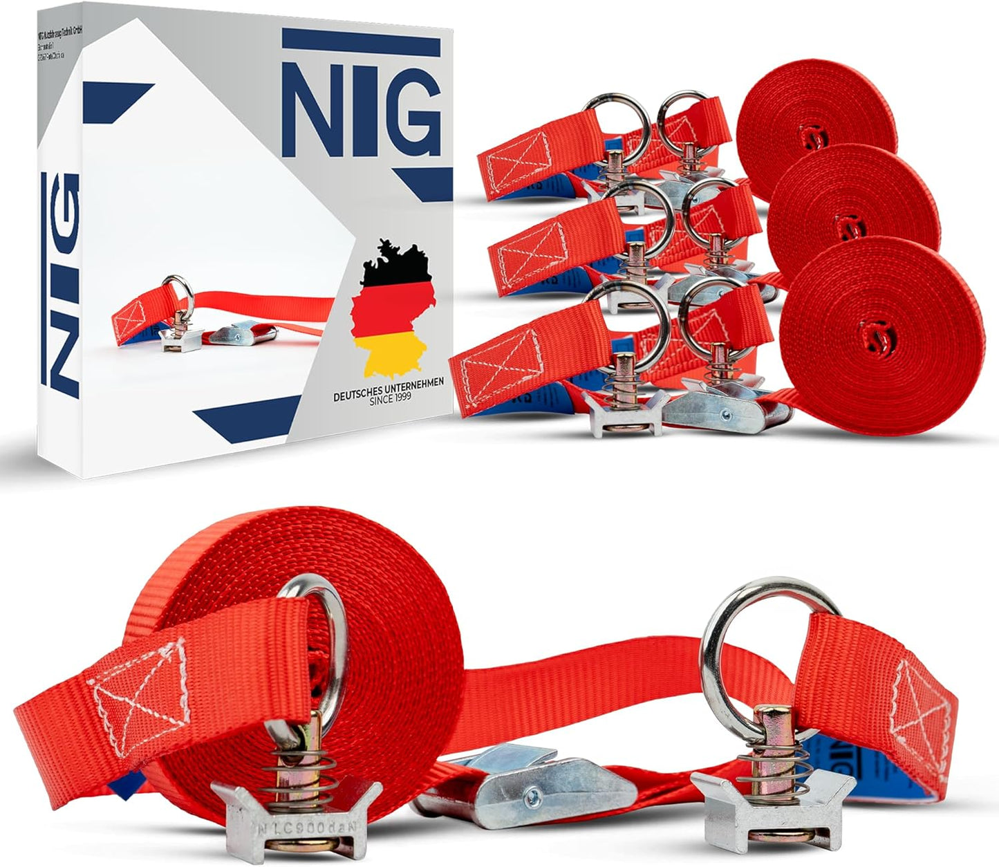 Spanngurt-Set mit Klemmschloss, 10 Stück