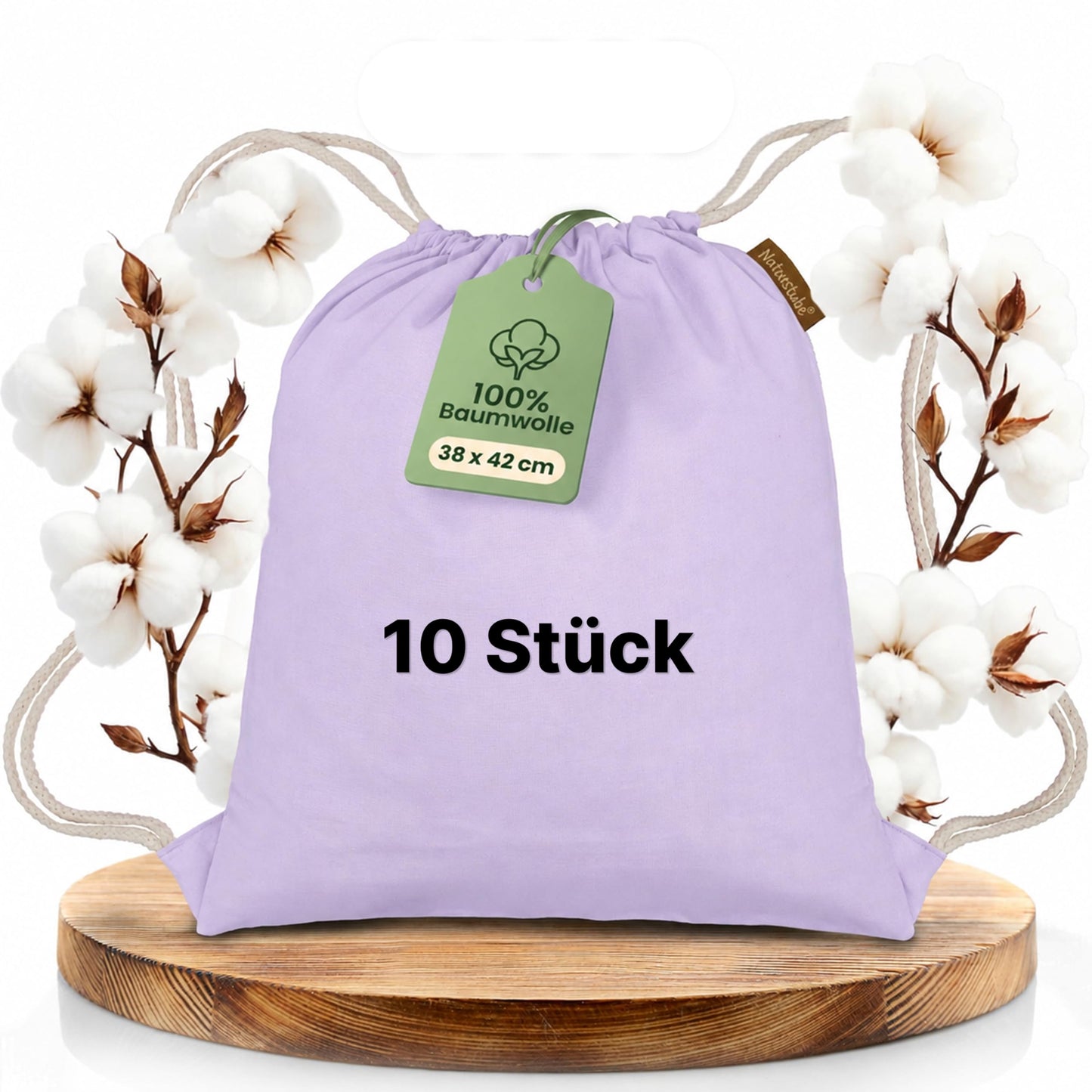 10er-Set Turnbeutel, Pastell Lavender