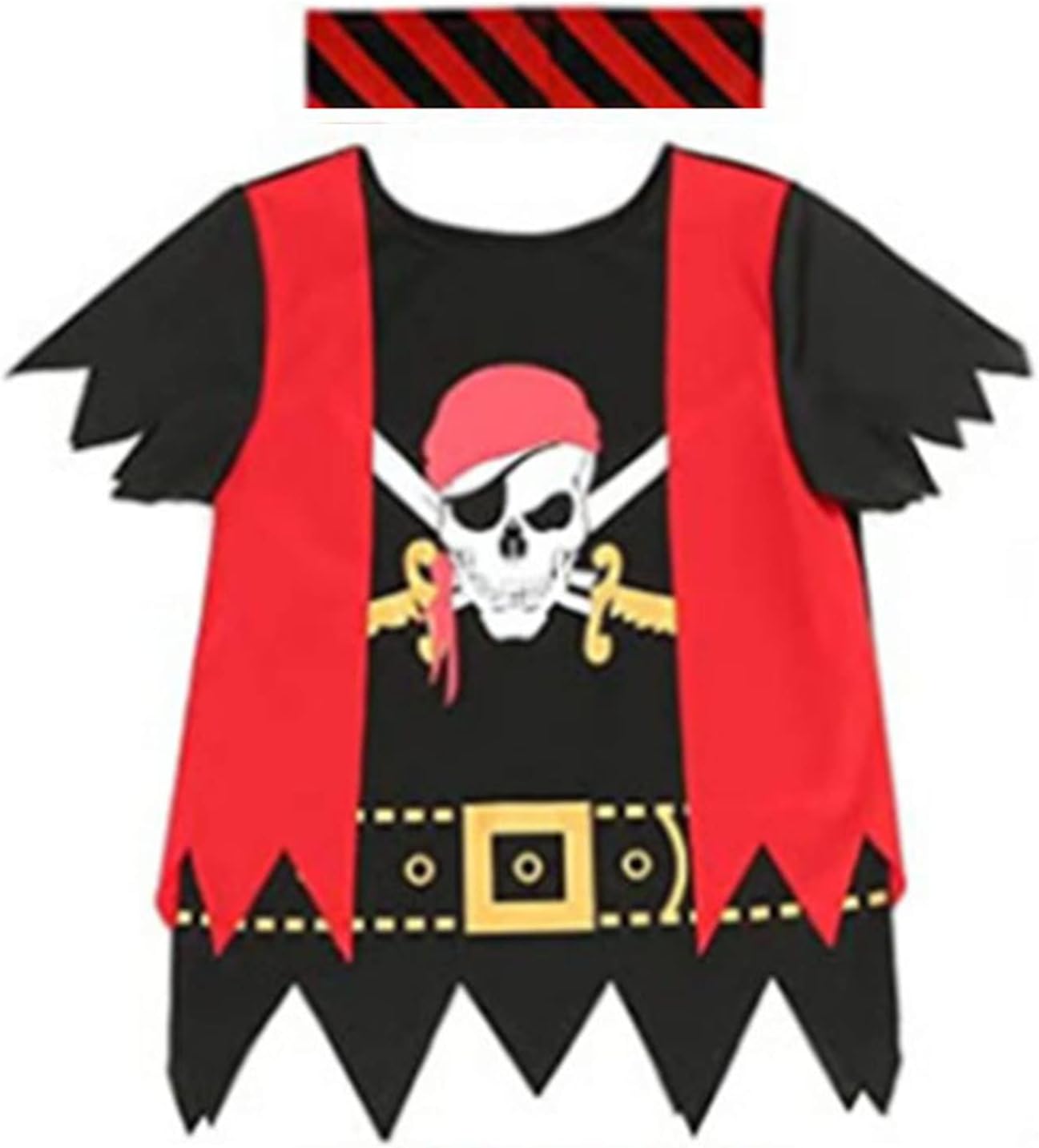 Piratenkostüm für Kinder, 5-6 Jahre/ 110-116 3 Pcs Piratensatz