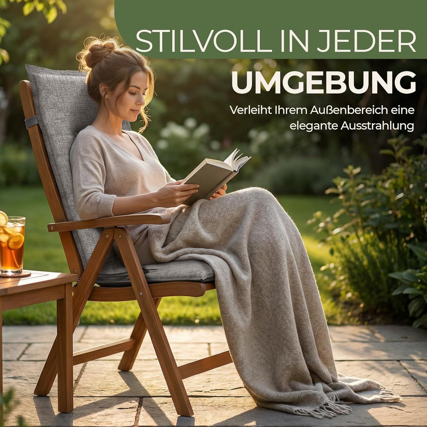 Hochlehner Gartenstuhlauflagen-Set (6 Stück), Anthrazit 6