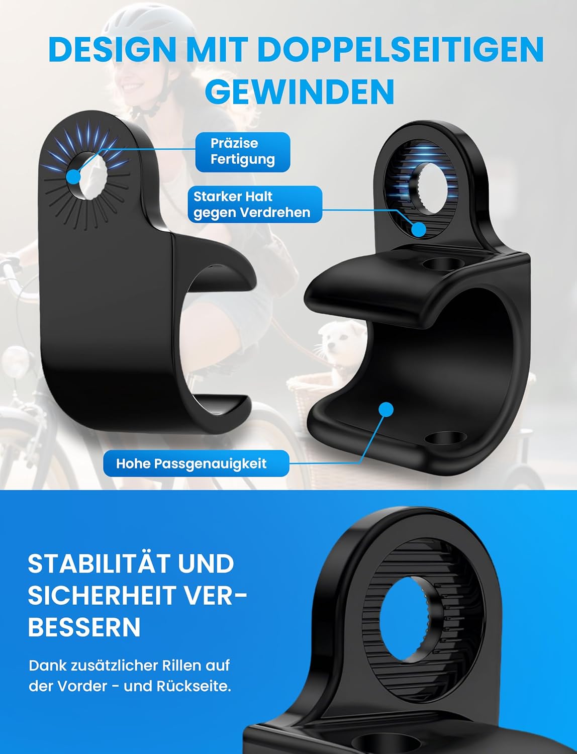 2-teiliges Fahrradanhänger Kupplungs-Set für Thule Chariot & Coaster, 2 Stück - Schwarz