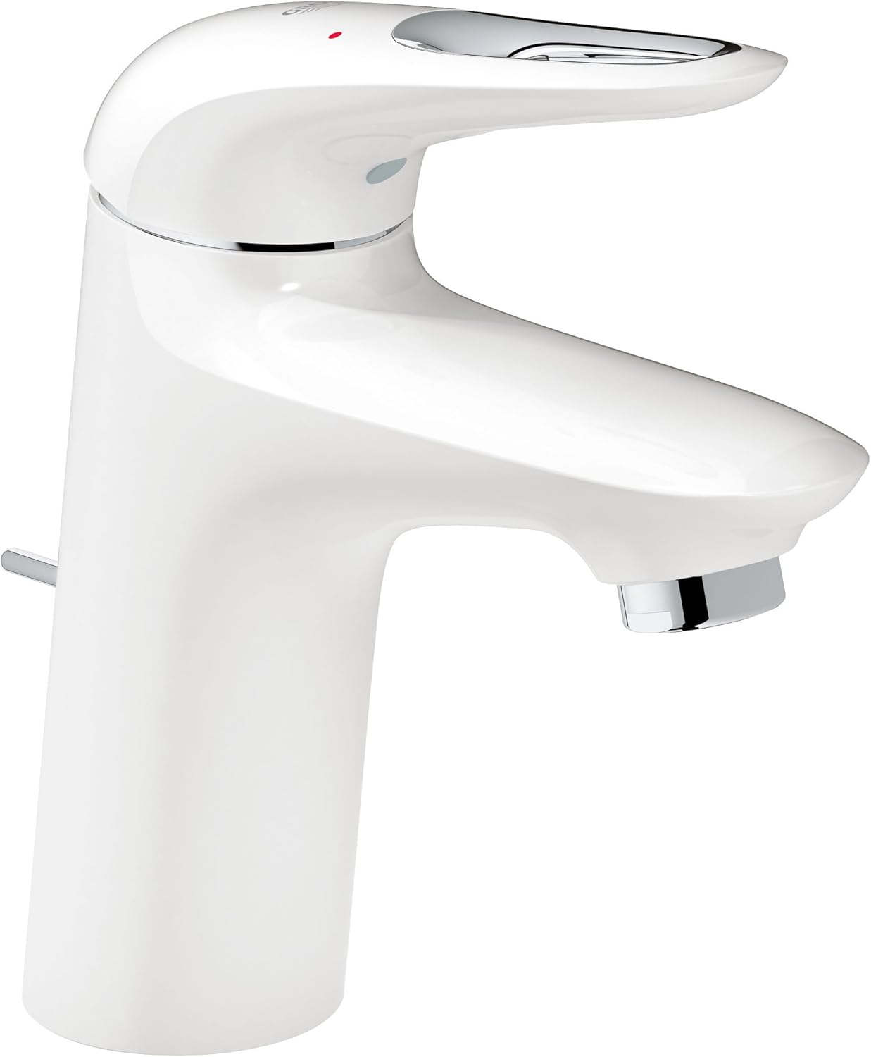 Eurostyle Waschtischarmatur, S / offener Metall-Hebelgriff mit SilkMove ES (moon white) / Weiá