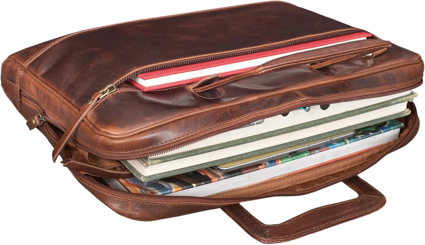 Vintage Laptoptasche Pierce, Porto - Cognac
