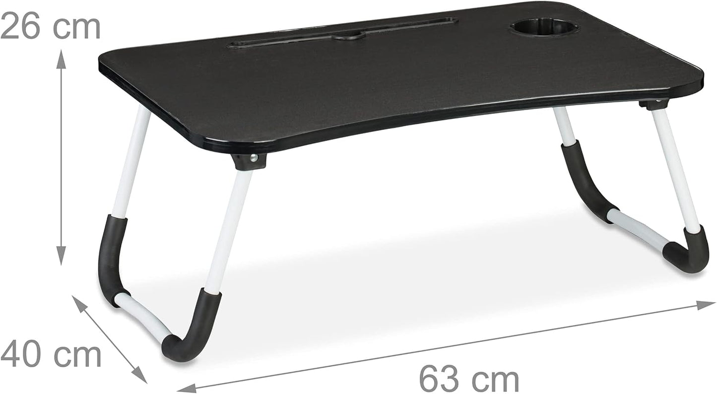 Klappbarer Laptoptisch mit Getränkehalter und Tablethalter