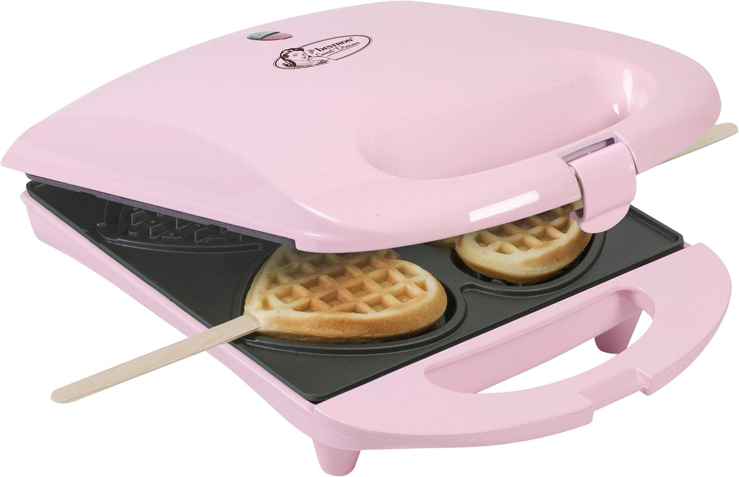Waffeleisen für Herzwaffeln am Stiel, Rosa