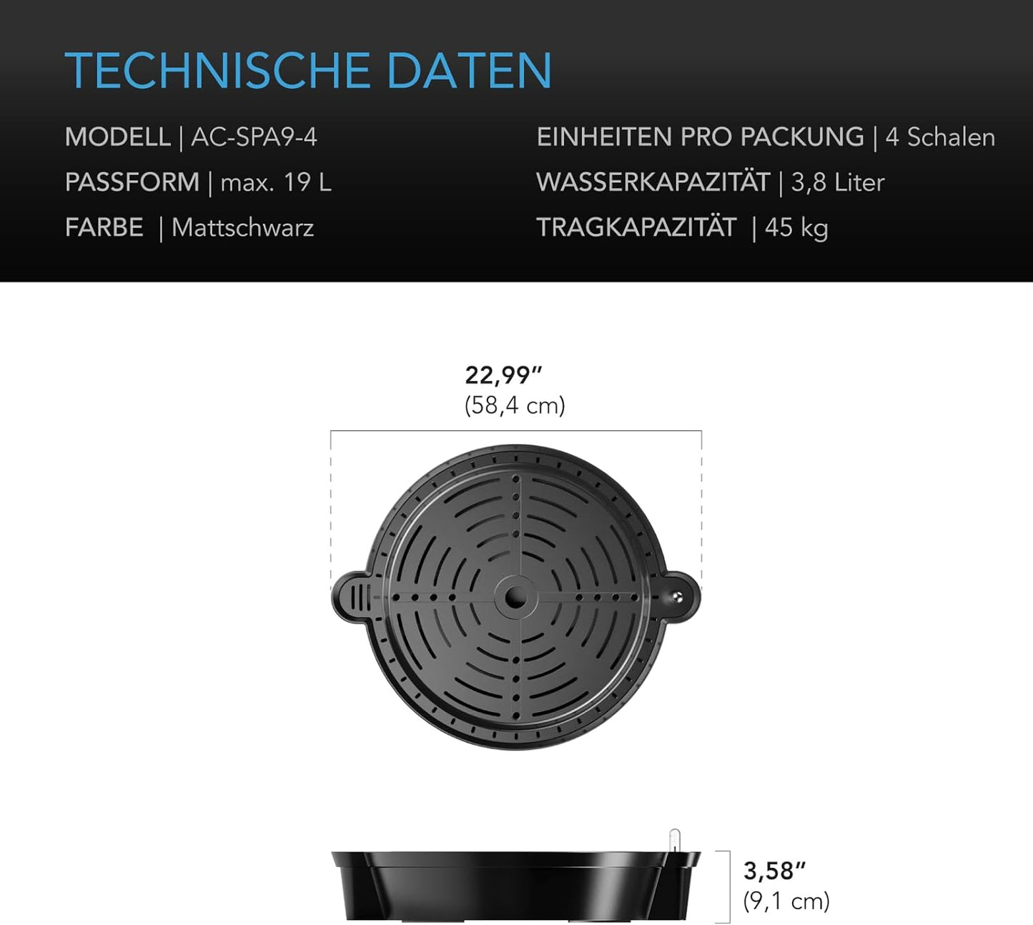 Selbstbewässerungsbasis XL für Stofftöpfe, 4er-Set, XL