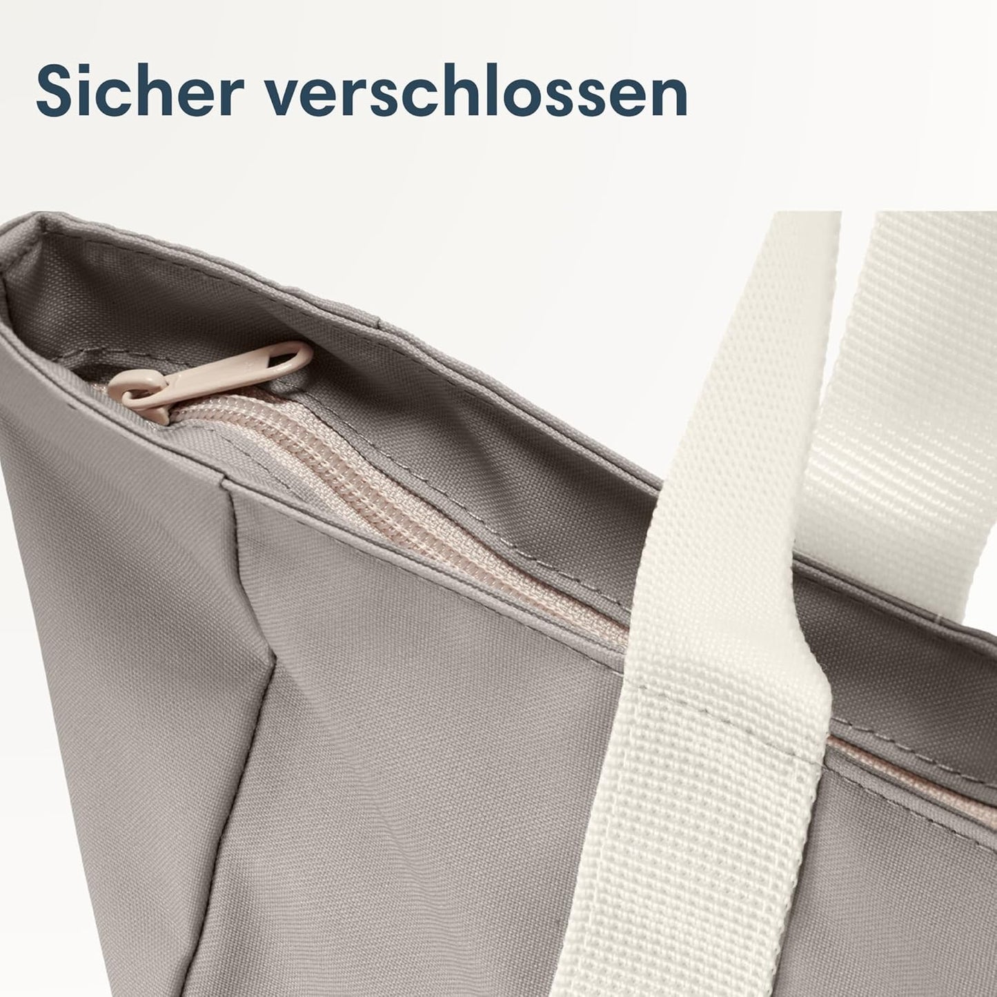 Strandtasche XXL mit Reissverschluss - Linn-Modell, Schwarz - Sand