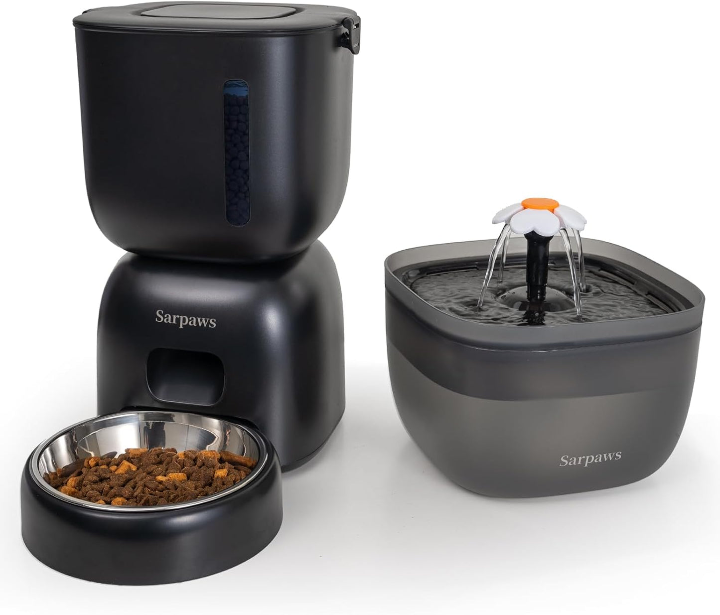 Katzenfutter- und Wasserspender FW1 mit Timer, Black