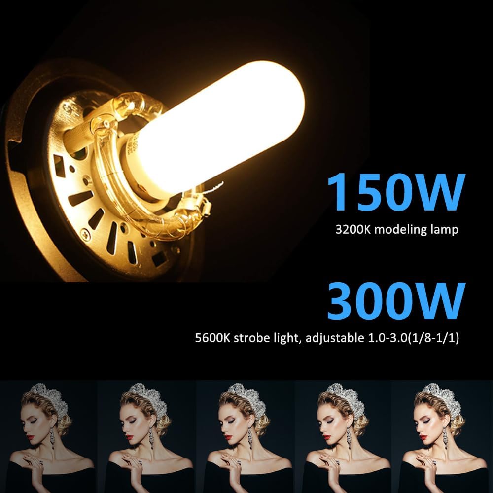 Studio Stroboskop Blitzlicht Kit, 300W x2