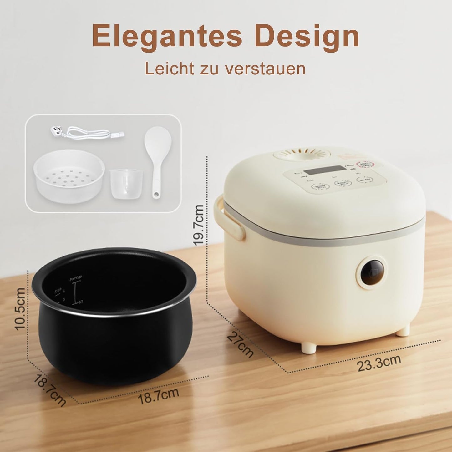 Reiskocher ‎mit Dampfgarer-Funktion, 2L