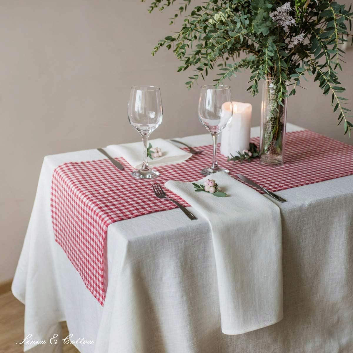 4-teiliges Stoffservietten-Set Hygge, Ecru Weiß Servietten - 32 x 32cm