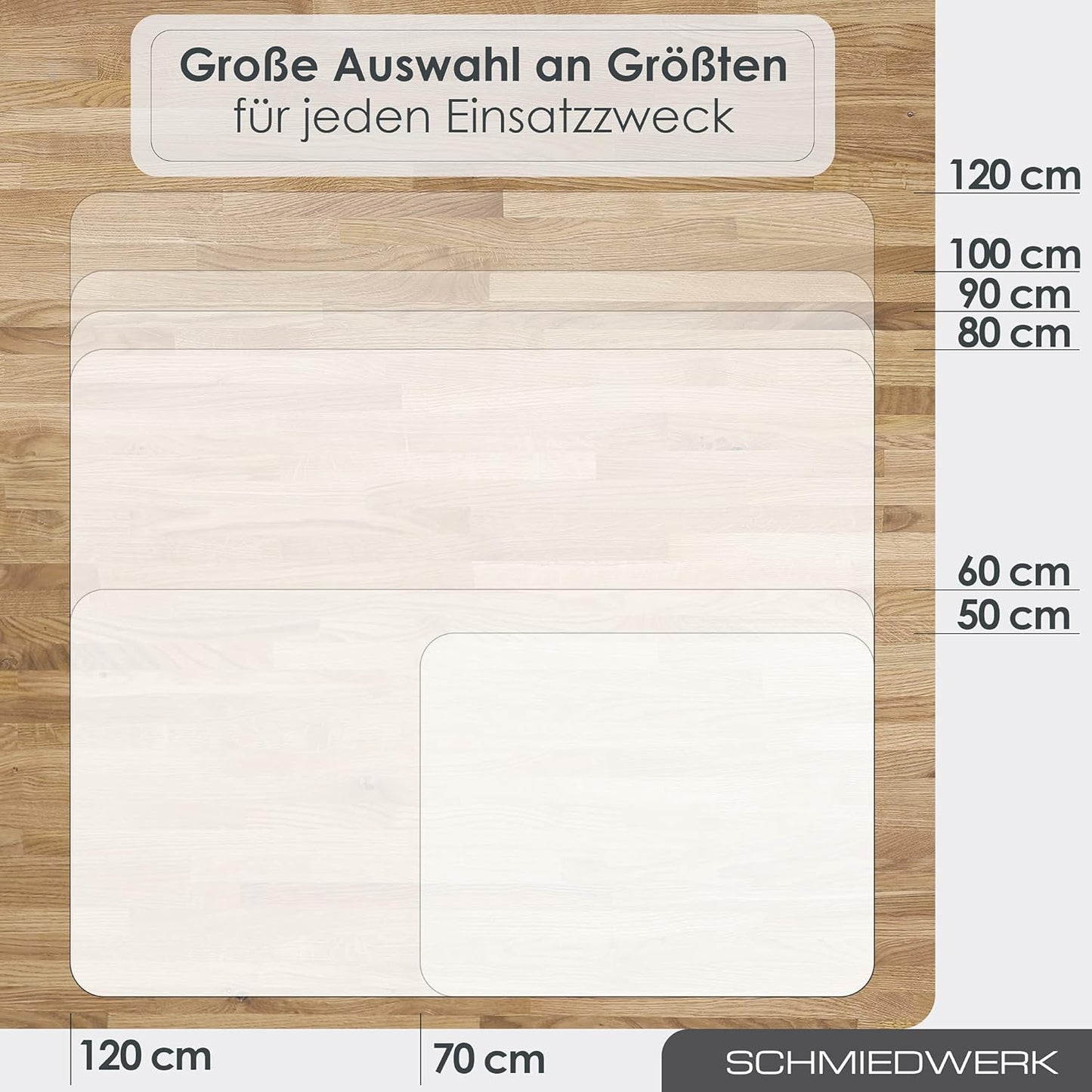 Bodenschutzmatte für Fitnessgeräte, Transparent 90 x 120 cm