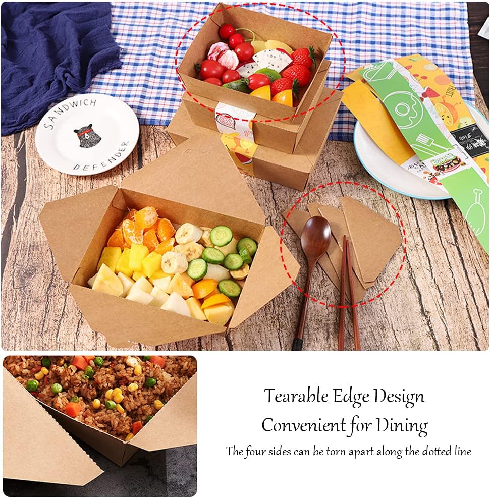 Kraftpapier Lunchboxen Set 25 Stück, 750ml