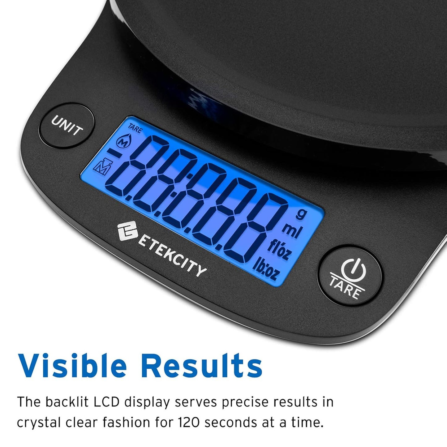 Digitale Präzisions-Küchenwaage EK9000, Tiefschwarz, 11lb-0.1g