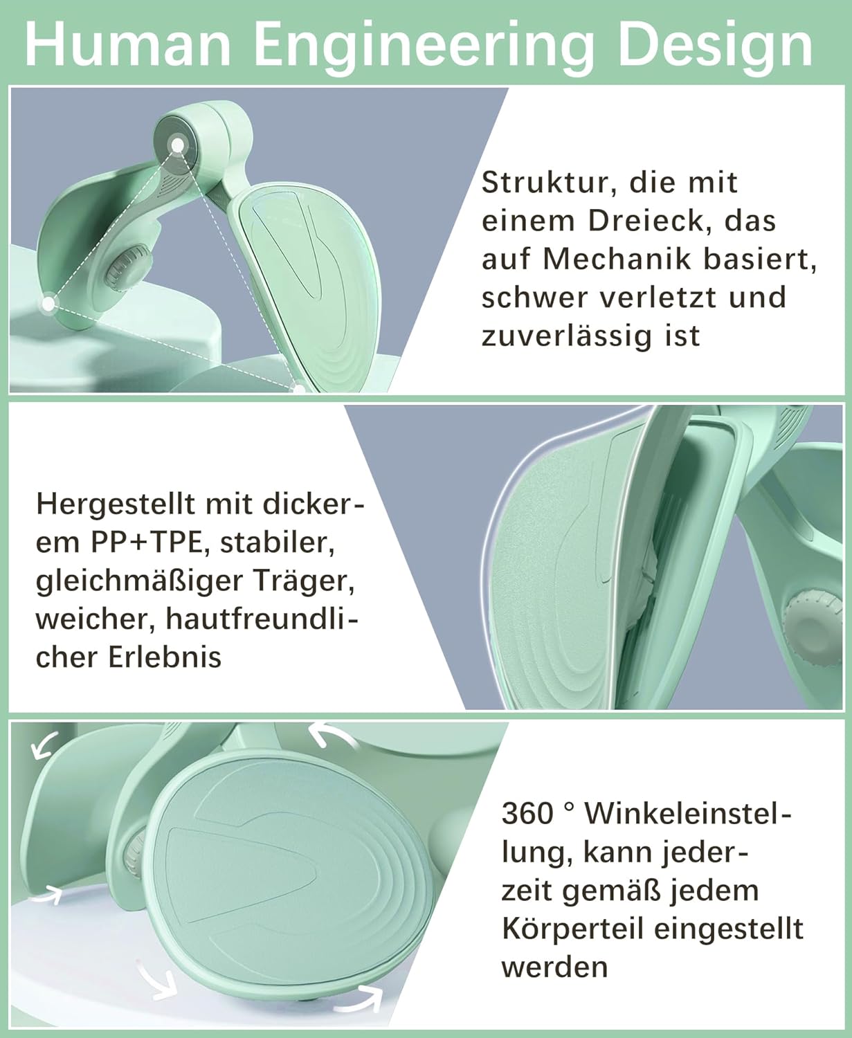 Oberschenkel- und Beckenbodentrainer, Grün 16 KG