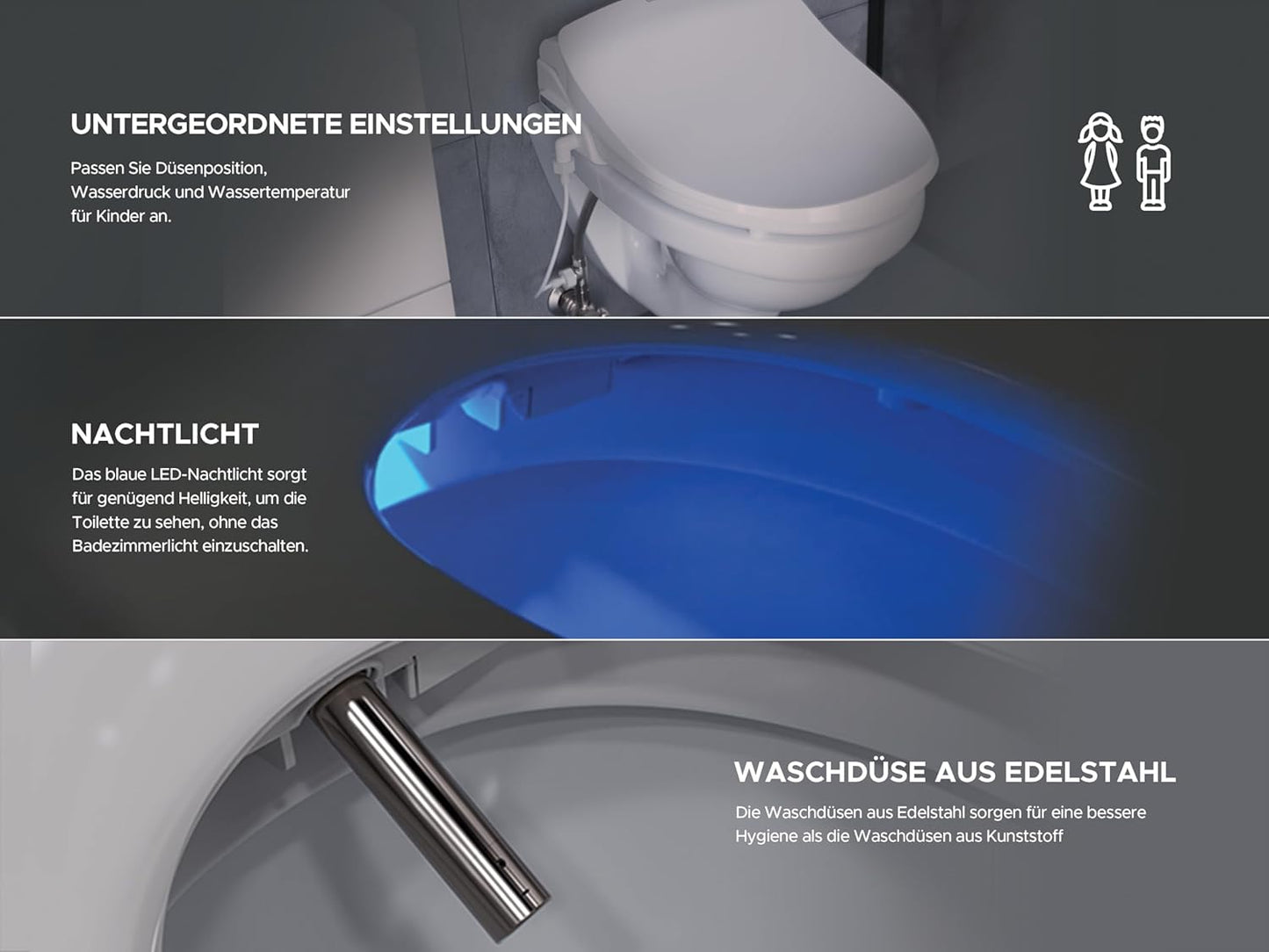 J430R - Elektrischer Dusch-WC-Aufsatz, J430R Lang