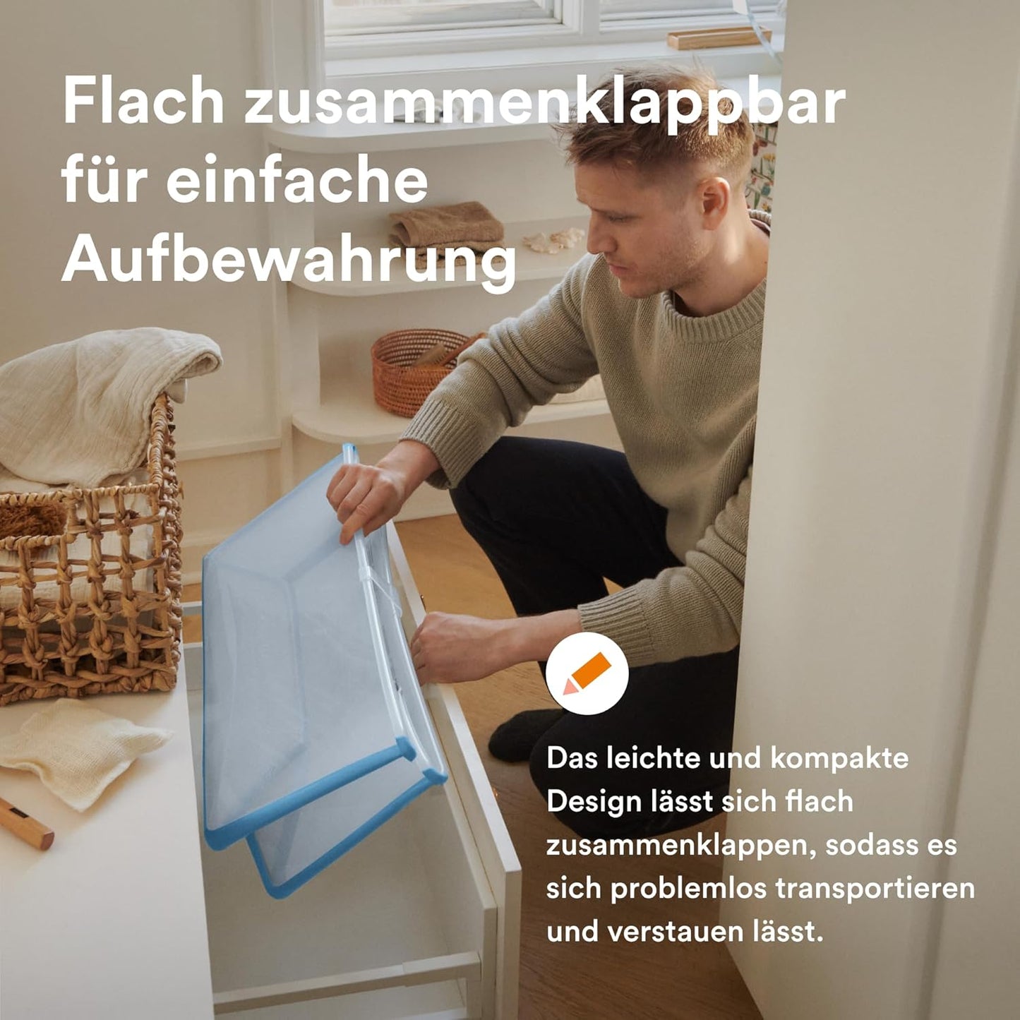 Flexi Bath mit Newborn Support (faltbar), Regular - 64 x 24 x 34 (cm) Ocean Blue