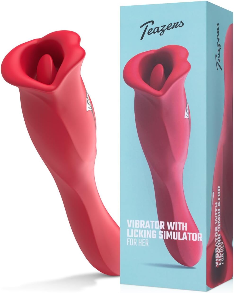 Vibrator mit Klitorisstimulator, Rot