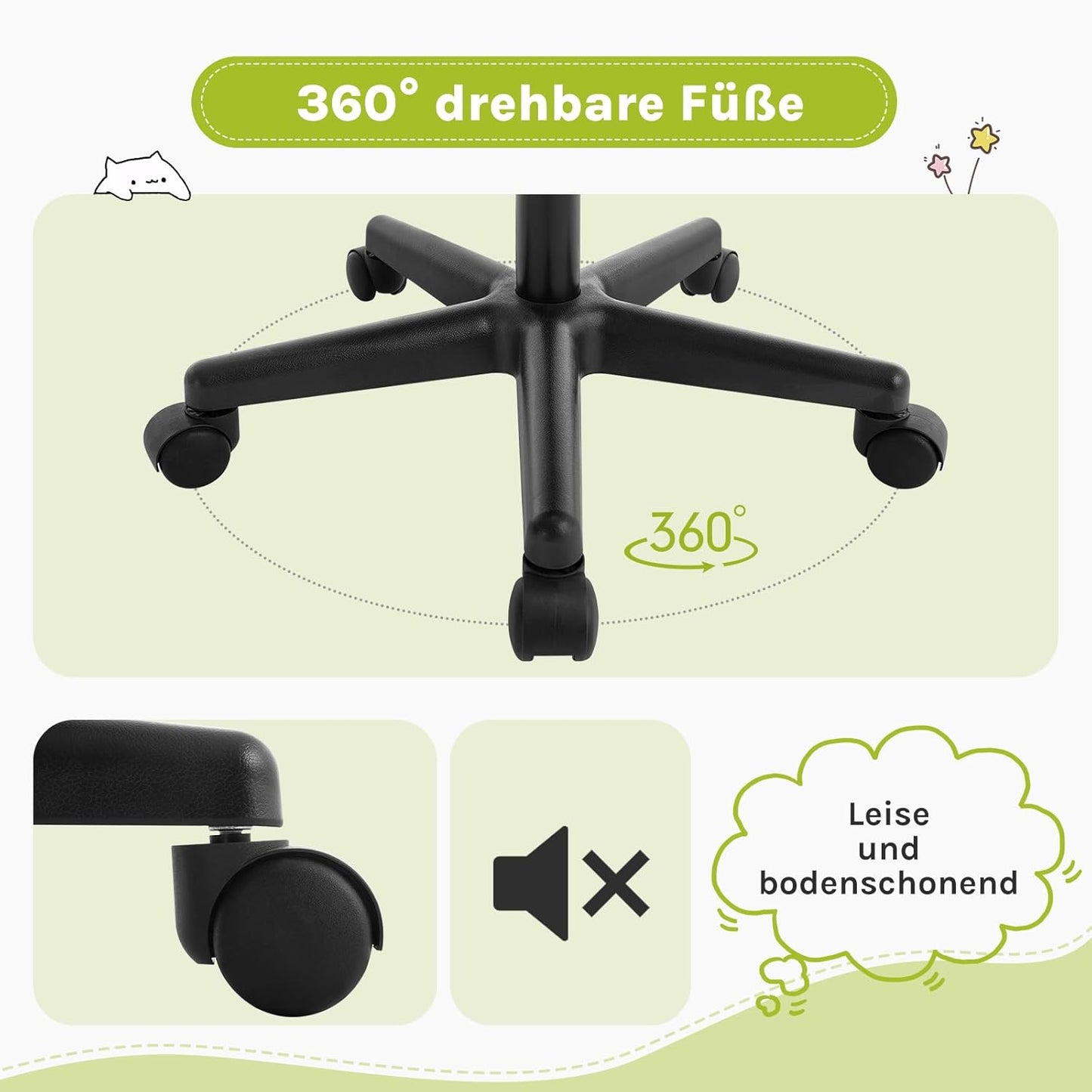 Ergonomischer Kinderschreibtischstuhl, Grün
