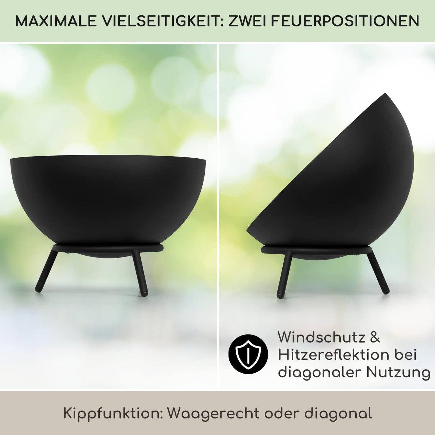 Feuerschale, Schwarz