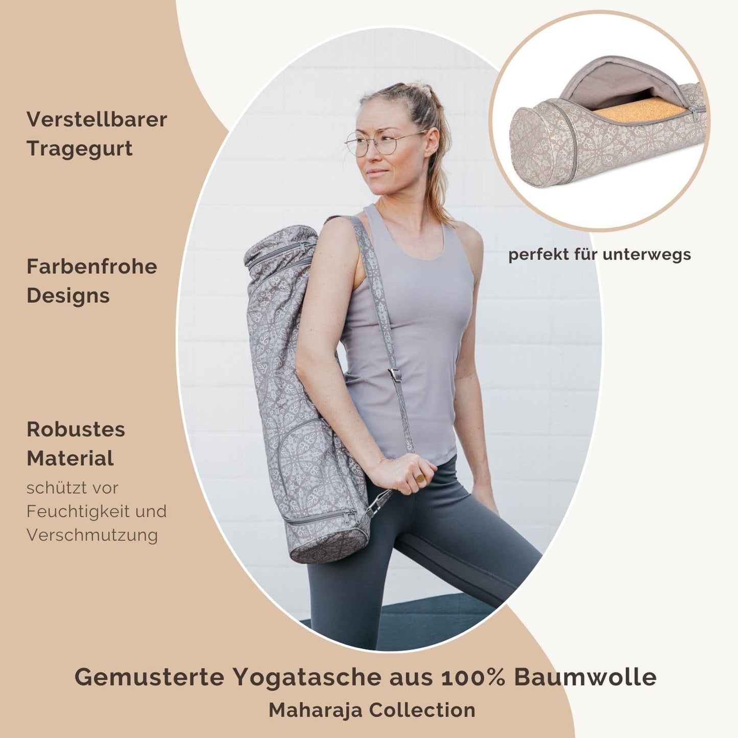 Yogamattentasche ASANA, Lotus/Berry 80 cm