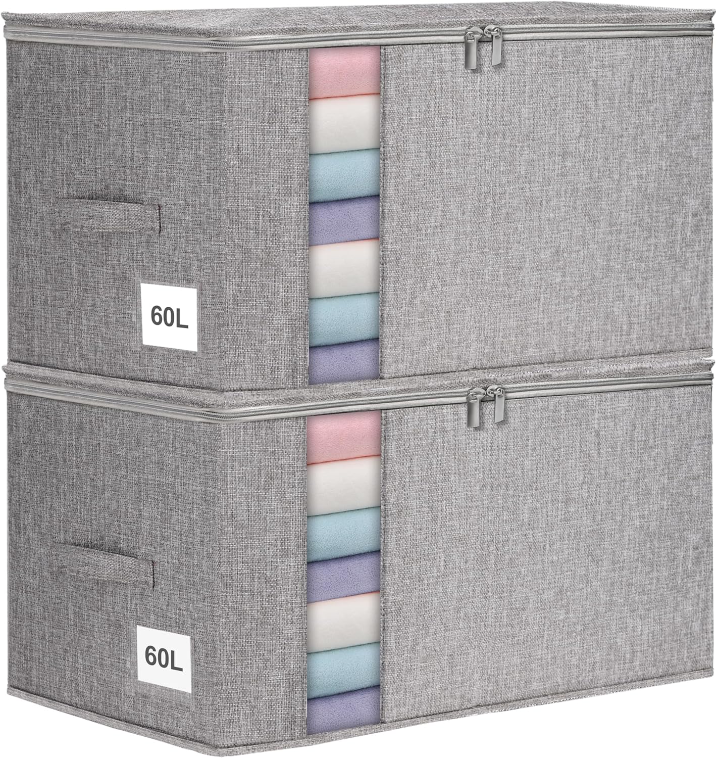 Kleidungs-Aufbewahrungsboxen-Set, 1-grau mit Reißverschluss