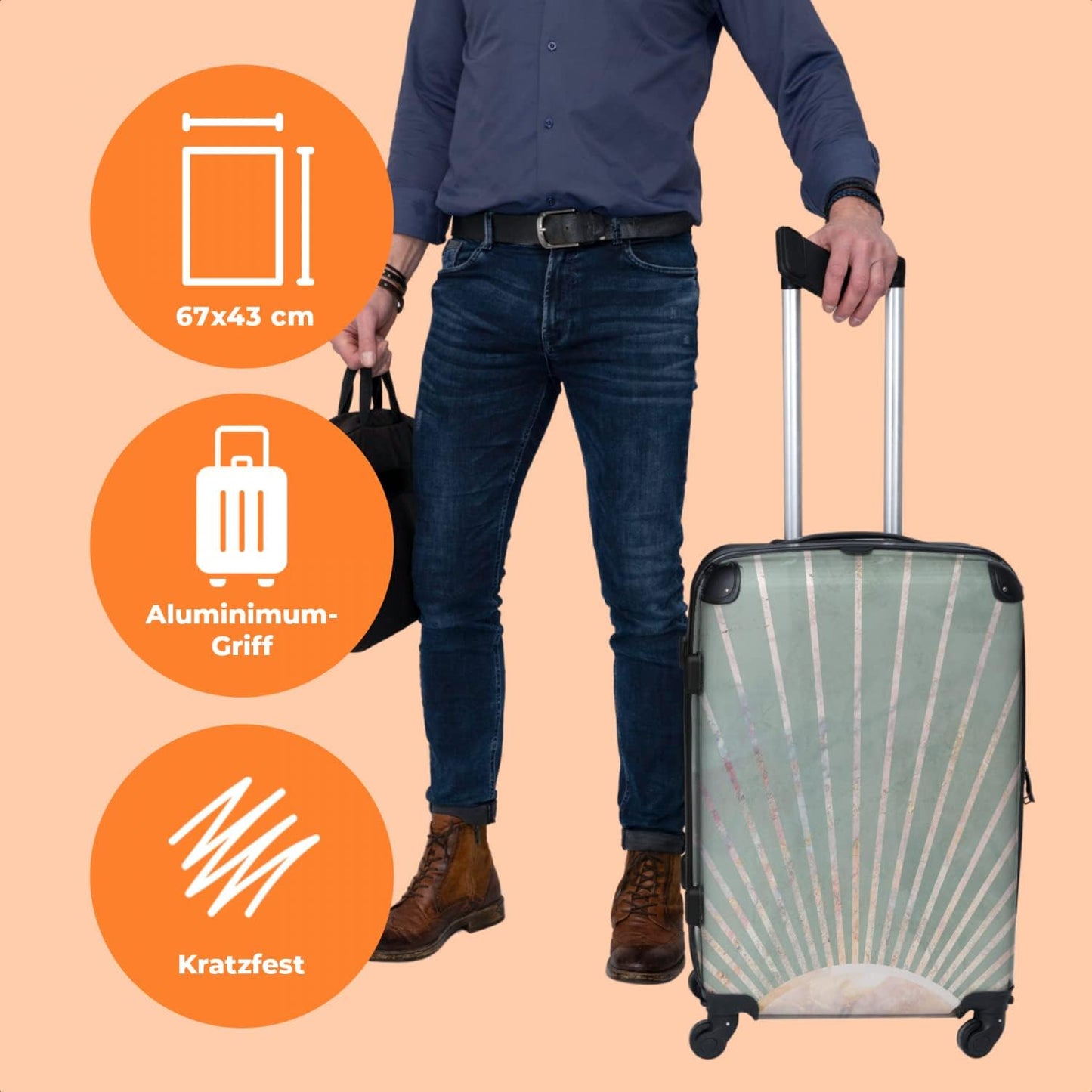 Grosser Trolley-Reisekoffer mit 4 Rollen (90 Liter)