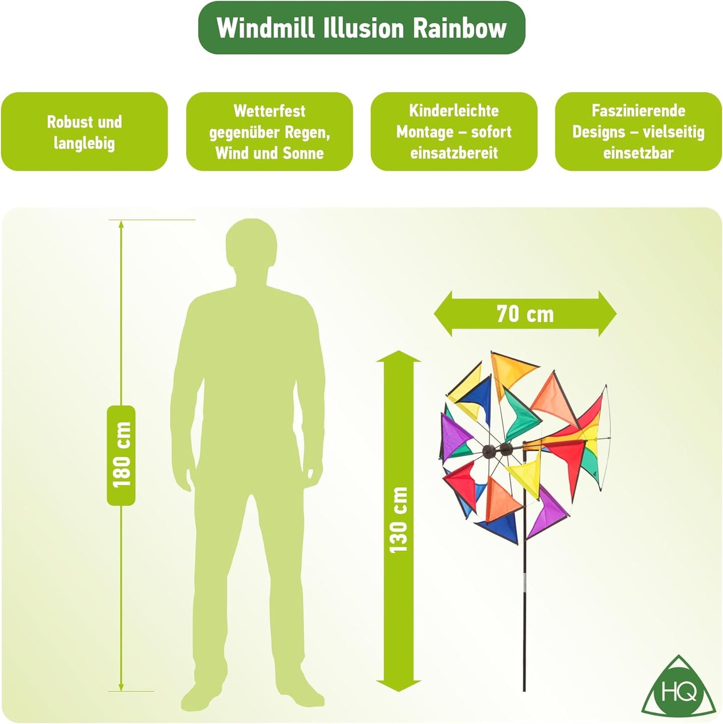 Illusion Rainbow Windmühle mit Standstab, Illusion Rainbow