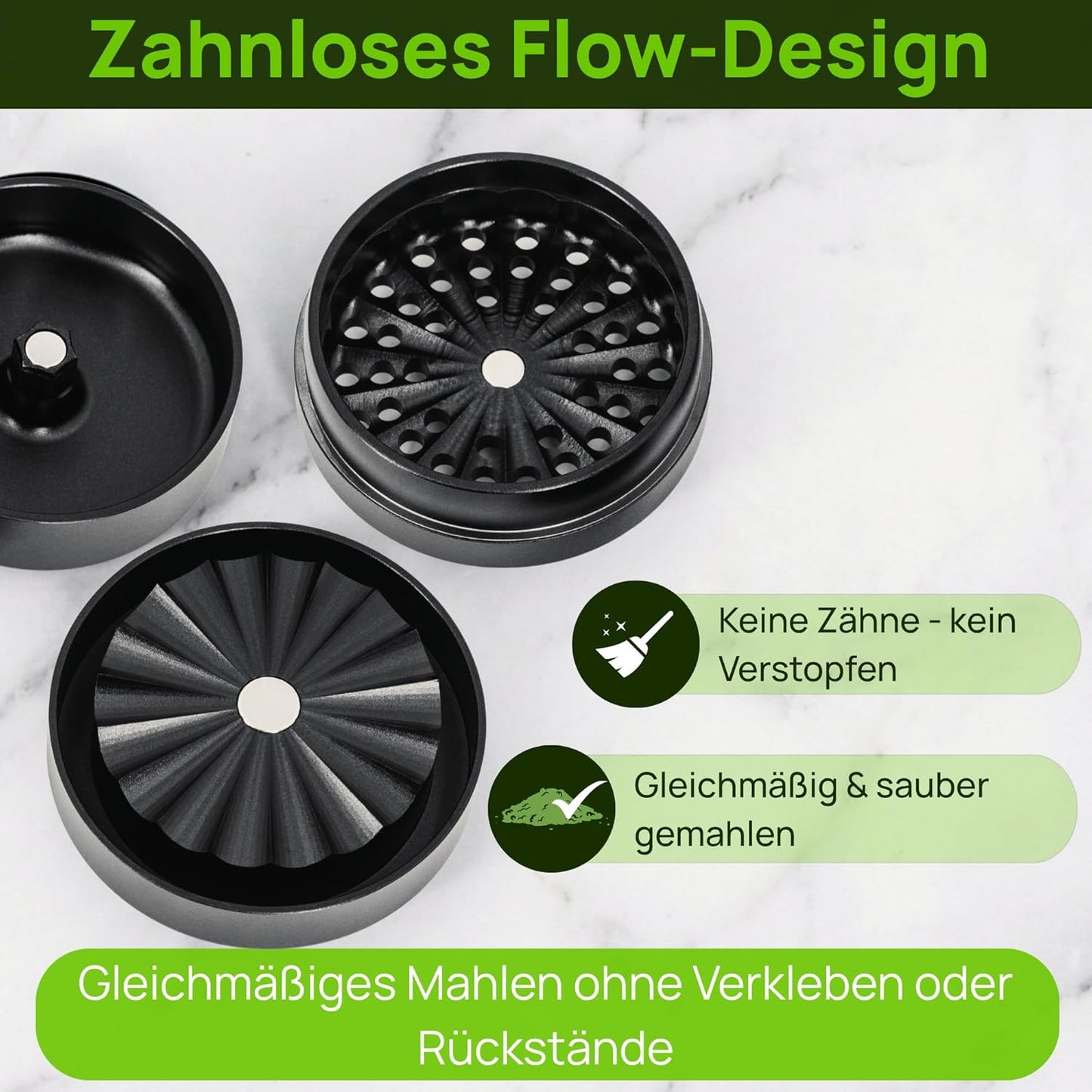 Flow 55 Kräutermühlen-Set mit Magnetverschluss