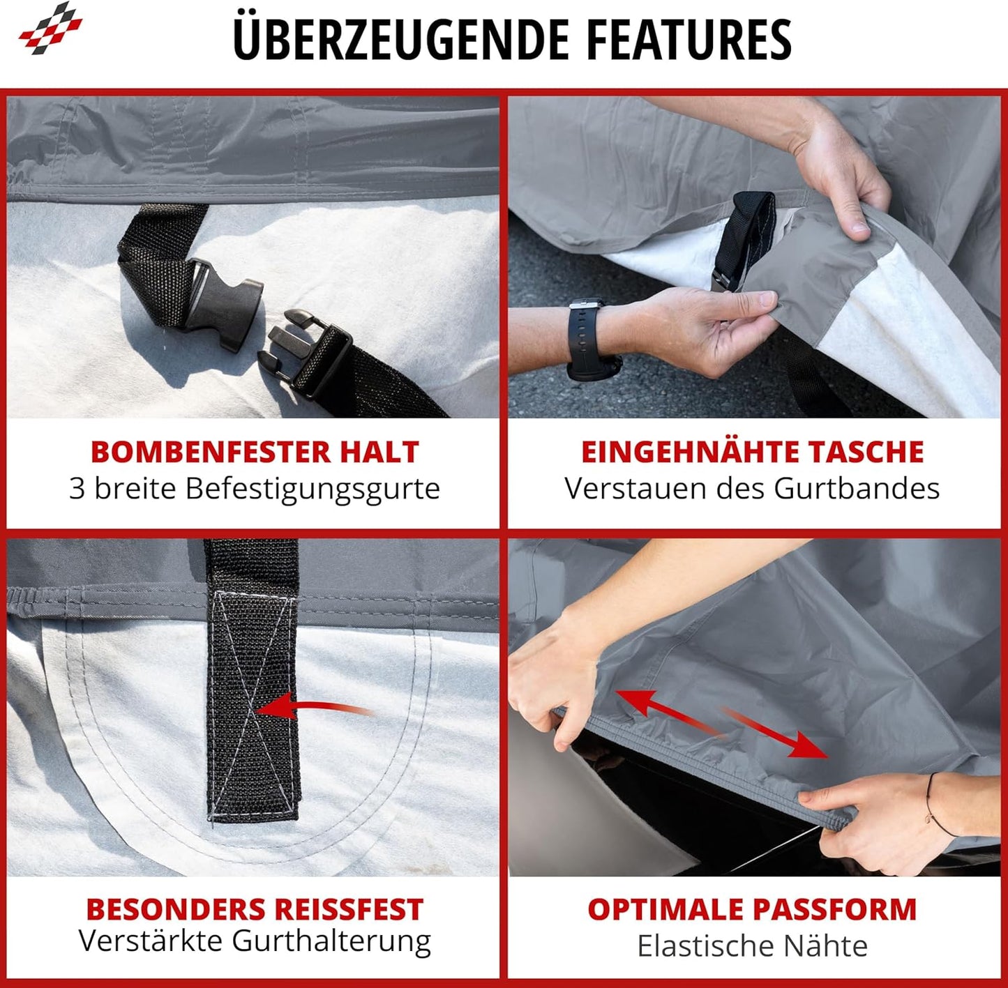 Abdeckplane Auto All Weather Plus, Autoplane Vollgarage Grösse 2 PKW grau, Grösse 2: PKW 430 - max. 482 cm Länge Anthrazit