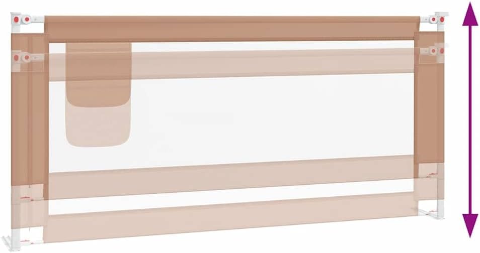 Bettschutzgitter, 200 x 25 cm, Taupe