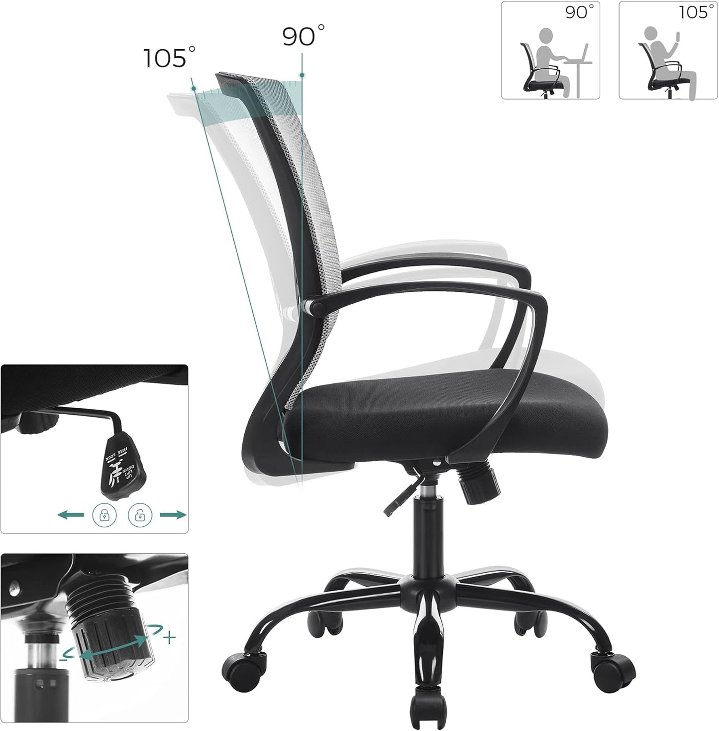 Ergonomischer Netzstuhl, Grau Grau Bürostuhl