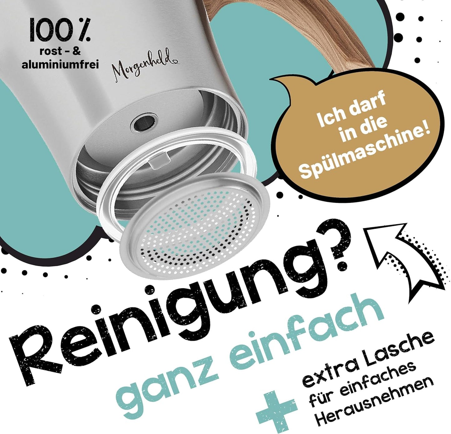 Flow Espressokocher mit Reduziersieb, Espressomaker FLOW 300ml + Sieb
