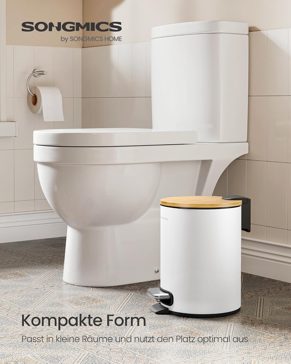 Kosmetikeimer mit Softclose-Deckel, Wolkenweiss 3 L