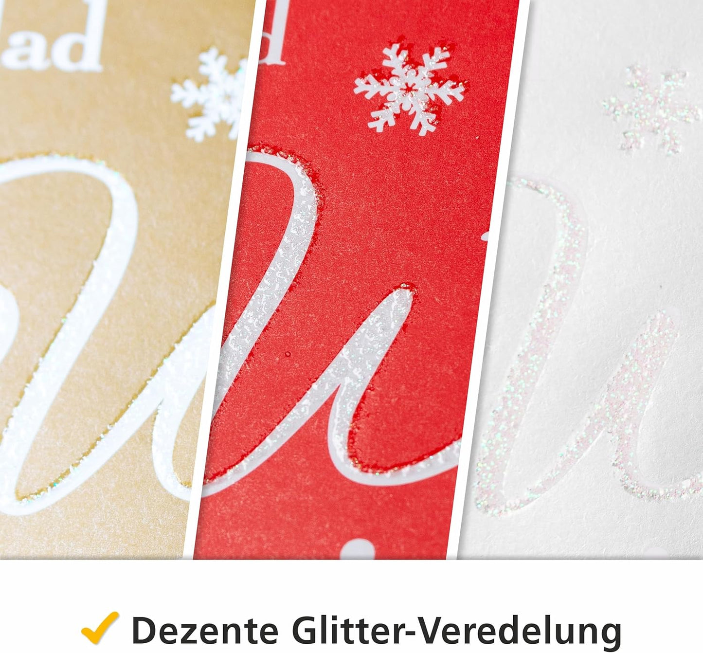 Geschenktaschen-Set mit Glitter-Design, 1 stück (25er Pack) Rot, Gold, Silber