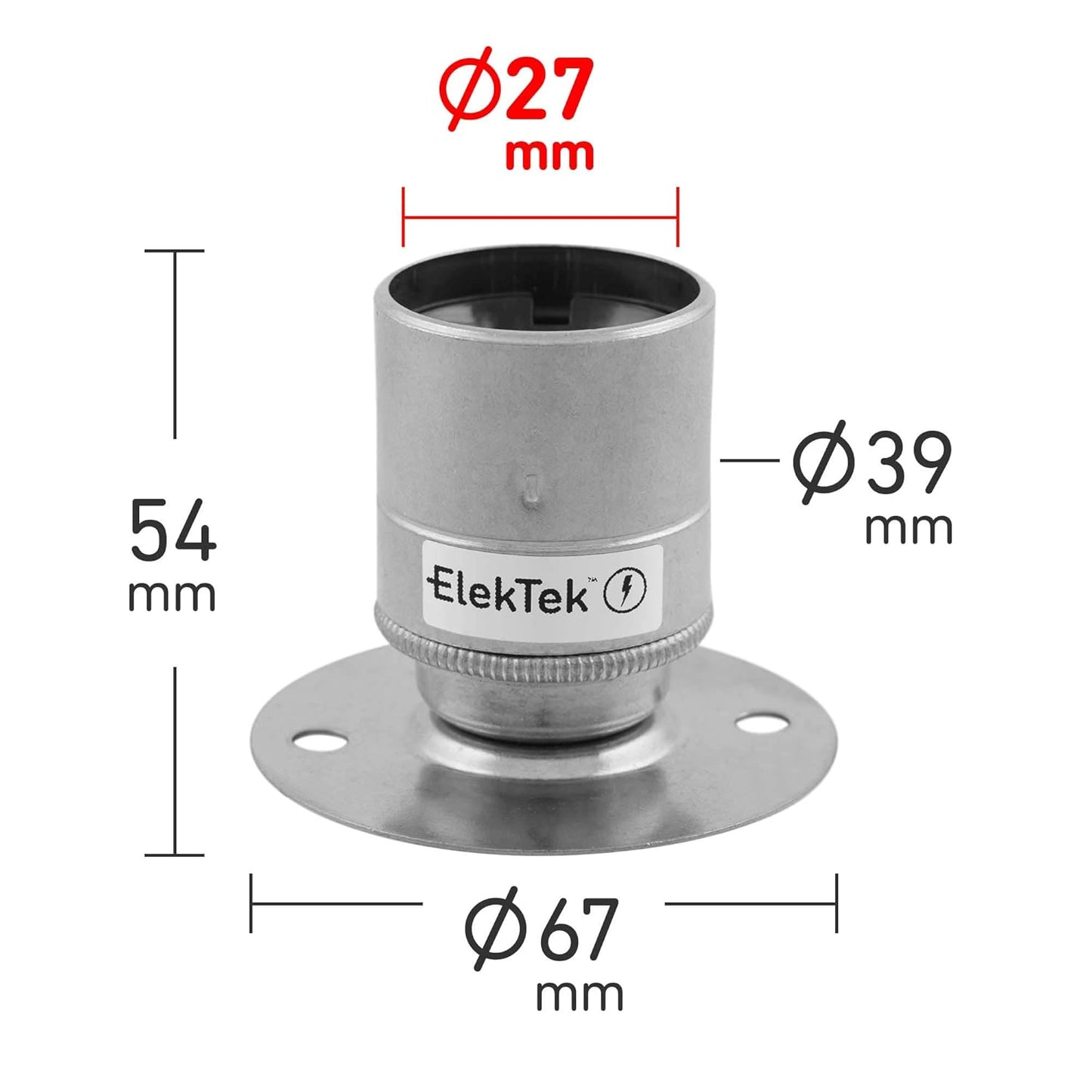 E27 Edison Lampenfassung für Vintage-Lampen, Chrom