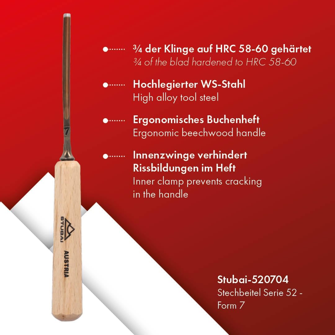 Stechbeitel Form 7, 4mm